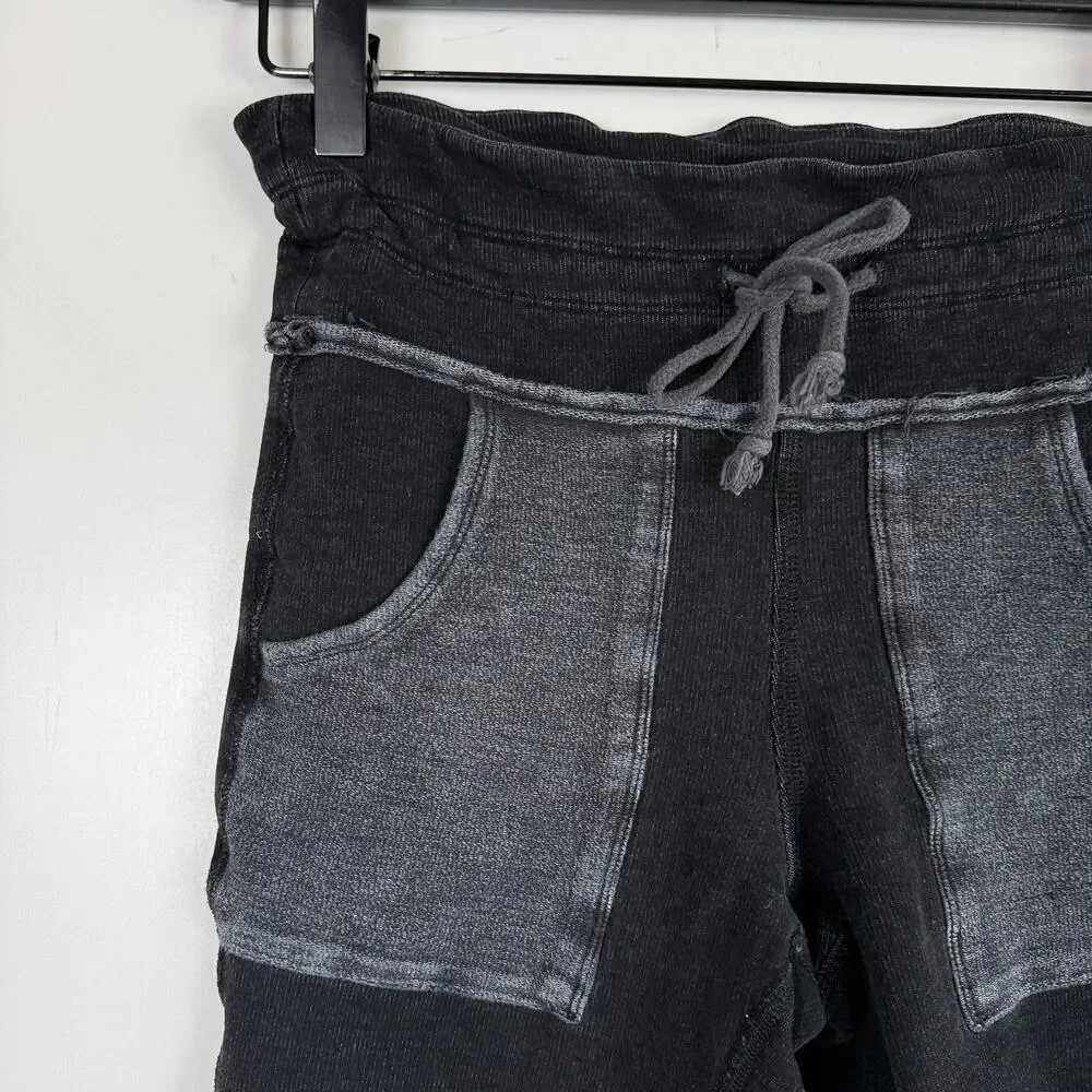 Free People Movement Long Rib Biker Shorts Black 8L - S